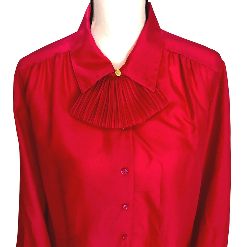 Awesome Deep‎ Pink 90s Business Casual/Professional Blouse Women's 16 Judy Bond